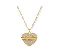 Hao Wu Xuan Ciondolo Creativo di zircone intarsiato a Forma di Cuore da Donna Mama, Regalo per la Festa della Mamma con Catena Decorativa in Acciaio Inossidabile di Moda