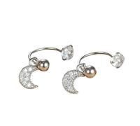 Hao Wu Xuan Classico Conch Rook Daith Lobo Helix Piercing Orecchini per Le Donne Minimal Crystal in Acciaio Inox Punk Hoop Orecchino Gioielli per Il Partito