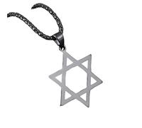 Hao Wu Xuan Classico in Acciaio Inox Stella di David amuleto Ciondolo Stella a Sei Punte Collana per Uomini e Donne Moda Gioielli fortunati Regalo