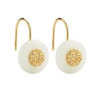 Hao Wu Xuan Classico Naturale Hetian Bianco Giada Fuzi Orecchini per Le Donne Orecchini Semplice Antico Oro mestiere Gioielli in Argento