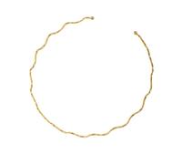 Hao Wu Xuan Collana a Forma di Onda Torques Cuff per Le Donne, Collana Girocollo in Acciaio Inossidabile, Gioielli di Moda placcati in Oro PVD