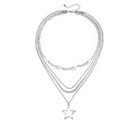Hao Wu Xuan Collana a Strati Five Pointed Star Snake Chain Collarbone Chain Necklace s Femmes