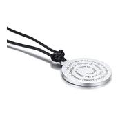 Hao Wu Xuan Collana da Uomo Collana da Uomo Citazioni di Saggezza Serenity Prayer Ciondolo Rotondo con cordata in Pelle Girocollo a Catena 20 in Moda