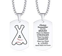Hao Wu Xuan Collana da Uomo Inspirational Dog Tag Collane per Gli Uomini Ragazzi, Baseball Pendant Collare, Ricorda Sempre la Moda dei Gioielli Maschili