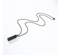 Hao Wu Xuan Collana da Uomo URNA CILINDRICA Uomo Collana per Ceneri Nero A Forma di Cilindro Ciondolo Memorial Jewelry Moda