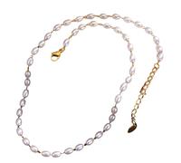 Hao Wu Xuan Collana di Perle da Donna, Collana Girocollo a Strati con Filo di Perline, Regalo di Compleanno da Sposa