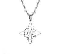 Hao Wu Xuan Collana Nodo Celtico Pentagramma Collana Luna Stregoneria Ciondolo Nodo Strega per Uomo Donna Irlandese Buona Fortuna Amuleto Gioielli Moda