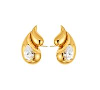 Hao Wu Xuan Colore Dorato Grosso Doppio Orecchini a Goccia per Le Donne Clear Crystal Waterdrop Statement orecchino Gioielli Vintage Leggero