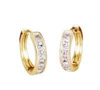 Hao Wu Xuan Colore Oro Placcato in Acciaio Inox Rotondo Cerchio Orecchini per Le Donne Moda Cubic Hoop Orecchini Gioielli Pendientes Mujer