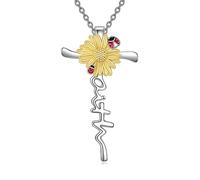 Hao Wu Xuan Creativo Fede Croce Coccinella Girasole Ciondolo Collana per Le Donne Squisita Preghiera delle Signore Benedizione Gioielli Accessori Regali