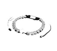 Hao Wu Xuan Croce Ananas Perlina Braccialetto per Gli Uomini, Regolabile in Acciaio Inox Perline Braccialetto, Semplice Regalo di Gioielli alla Moda