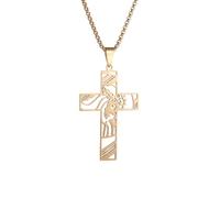 Hao Wu Xuan Crocifisso cattolico alla Moda con Collana Lunghezza Regolabile Unisex Collare Catena Accessori Fede Simbolo Gioielli