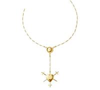 Hao Wu Xuan Cuore Croce Pendente Collana Fede Donna Clavicola Catena Cristianesimo Gioielli
