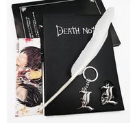 Hao Wu Xuan Death Note - Set cosplay con collana con ciondolo a L e quaderno, 4 pezzi accessori per costume anime