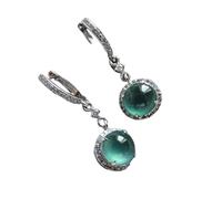 Hao Wu Xuan Designer Naturale Crisoprasio Orecchini Lunghi con Diamanti Fresco Nobile Luce di Lusso Charm Signore Gioielli in Argento