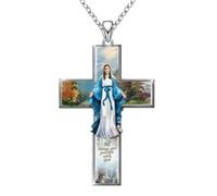 Hao Wu Xuan Donne dell'Annata Croce Ciondolo Religioso Credo Gesù Croce Dipinto Adesivo Pendente Charm Collane per Le Donne Croce Gioielli Regalo