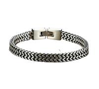 Hao Wu Xuan Doppia Coda di Volpe Catena Bracciale Vantage Colore Argento bizantino in Acciaio Inox Link Uomo Bracciale in 7.7" 8.25" Marito papà Regalo