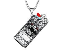 Hao Wu Xuan Drago Accendino Caso Collana in Acciaio Inox Cinese Mitico Bestie Uomini Ciondolo Catena per Amico Biker Rider Gioielli Funky Regalo