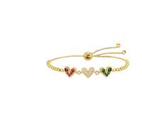 Hao Wu Xuan Elegante braccialetto cubico colorato, cuore luna e stella Charms Bracciale regolabile per regalo da donna