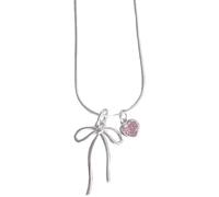 Hao Wu Xuan Elegante Decorazione della Collana del Cuore Bowknot per i monili di Moda delle Donne con l'uso a Lungo Termine e l'uso Confortevole della Collana alla Moda delle Signore