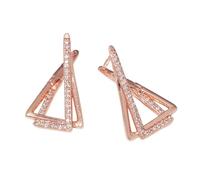 Hao Wu Xuan Elegante Moda Geometrica Cubo Zircone Orecchini di Goccia per Le Donne Colore Oro Rosa Ogni Giorno Fine Party Jewelry Regalo