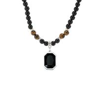 Hao Wu Xuan Fashion Perline Nere con Collana Pendente Quadrato per Gli Uomini Accessori alla Moda sul Collare al Collo Moda Regalo Maschile Decorazione prezzie