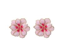 Hao Wu Xuan Fiore Smalto Post Orecchini per Le Donne Multi Colore Due Strati Petalo Gioielli di Moda Classico Elegante Accessori per Il Partito 4