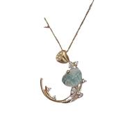 Hao Wu Xuan Fresco Classico in Stile Cinese Naturale Una Collana a Mezzaluna di Giada Luce di Lusso Squisito Foglia di Loto Collare Gioielli a Catena