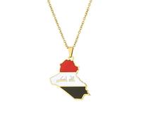 Hao Wu Xuan in Acciaio Inox Iraq Mappa Collana Cadena Acero inoxidable Mens Catena collares para Hombres