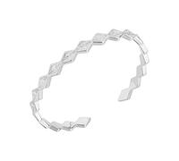 Hao Wu Xuan in Minimalista Argento Spazzolato losanga Modello Bracciale per Le Donne Geo Diamante a Forma di Braccialetti Aperti Gioielli