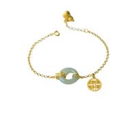 Hao Wu Xuan intarsiato Naturale Hetian Calcedonio Fulu Zucca Bracciale Stile Cinese retrò mestiere Oro Fascino Luce Gioielli da Donna di Lusso