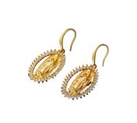 Hao Wu Xuan Luce di Lusso Moda personalità Colore Oro Vergine Maria Ovale Orecchini Appesi Signore Partito Gioielli Accessori Religiosi