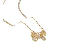 Hao Wu Xuan Lusso Squisito Luminoso Cubo Fiocco Pendente Collana Donne Moda Partito Gioielli Compleanno Regalo Accessori