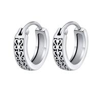 Hao Wu Xuan Mens Vintage Hoop Huggie Orecchini, Impermeabile in Acciaio Inox Punk orecchino Rotondo Regali a papà Padre Fidanzato BFF