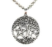 Hao Wu Xuan Moda Albero della Vita Yggdrasil Pendente Pentacolo Pentagramma Talismano Collana Vintage prezzie