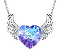 Hao Wu Xuan Moda Angelo Ala Cuore Cristallo Pendente Ala Collana di Fidanzamento Collane per Le Donne in Acciaio Inox Gioielli Accessori Regalo