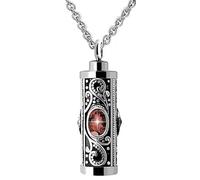 Hao Wu Xuan Moda Cremazione a Cilindro di Cristallo, urna per la cremazione, Cenere con Pendente, Collana per la Pietra di Nascita commemorativa per l'essere Umano