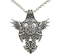 Hao Wu Xuan Moda Dio Norreno Amuleto Corvo e Talismano Collana Vichingo con Simboli Valknut Protezione, Premio di Protezione