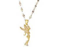Hao Wu Xuan Moda Donna Ciondolo Collana Gioielli Luce di Lusso Creativo Zircone Angelo Fata Ciondolo Collana Festival Regalo Festa