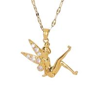 Hao Wu Xuan Moda Donna Ciondolo Collana Gioielli Luce di Lusso Temperamento Creativo Zircone Angelo Fata Pendente Collana Regalo Festa