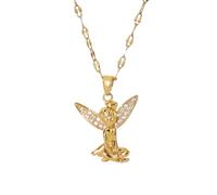 Hao Wu Xuan Moda Donna Ciondolo Collana Gioielli novità Lusso Creativo Zircone Angelo Fata Pendente Collana Regalo di Festa