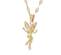 Hao Wu Xuan Moda Donna Ciondolo Collana Gioielli Semplice Lusso Creativo Zircone Genie Angelo Ciondolo Collana Regalo di Festa