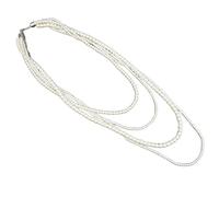 Hao Wu Xuan Multi Strato Lungo Crema Vetro Collana di Perle per Le Donne Gioielli Accessori per Feste di Base Regali di Stile Senza Tempo 329