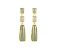 Hao Wu Xuan Naturale Hetian Diaspro Lungo Geometrico Orecchini Cinese retrò Palazzo Stile Unico Oro mestiere Fascino Gioielli da Donna