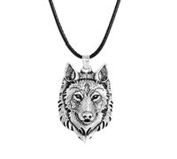 Hao Wu Xuan Norse io Sono Lupo celtici Vichinghi collane per Gli Uomini/Donne Popolare Totem amuleto Catena di Cuoio con Carta Gioielli