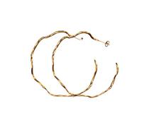 Hao Wu Xuan Orecchini a Cerchio Aperti da Donna, Orecchini Grandi minimalisti a Forma d'onda Grandi Cerchi, Gioielli in Acciaio Inossidabile