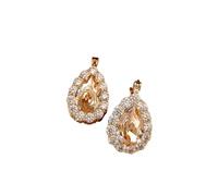 Hao Wu Xuan Orecchini di zircone a Goccia d'Acqua Eleganti di Lusso per Le Donne di Fascia Alta Shine Fashion Reception Accessori per Gioielli da Sposa