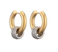 Hao Wu Xuan Orecchini Huggie a Tre Anelli in Acciaio Inossidabile per Le Donne Orecchini a Cerchio Rotondo Geometrico Gioielli minimalisti