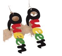 Hao Wu Xuan Orecchini in Legno Africa Nera per Le Donne Scava la Regina Multistrato esagerato Gioielli Festa Vintage