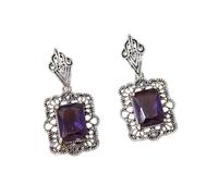 Hao Wu Xuan Palazzo Modello retrò Fascino da Donna Zircone Viola Orecchini Pendente Elegante Moda Festa Gioielli Regalo di Festa